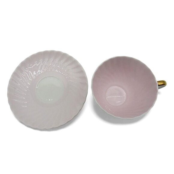 ADDERLEY H12591 Pink Floral Teacup & Saucer Bone China Gold Trim England Vintage - Picture 9 of 11